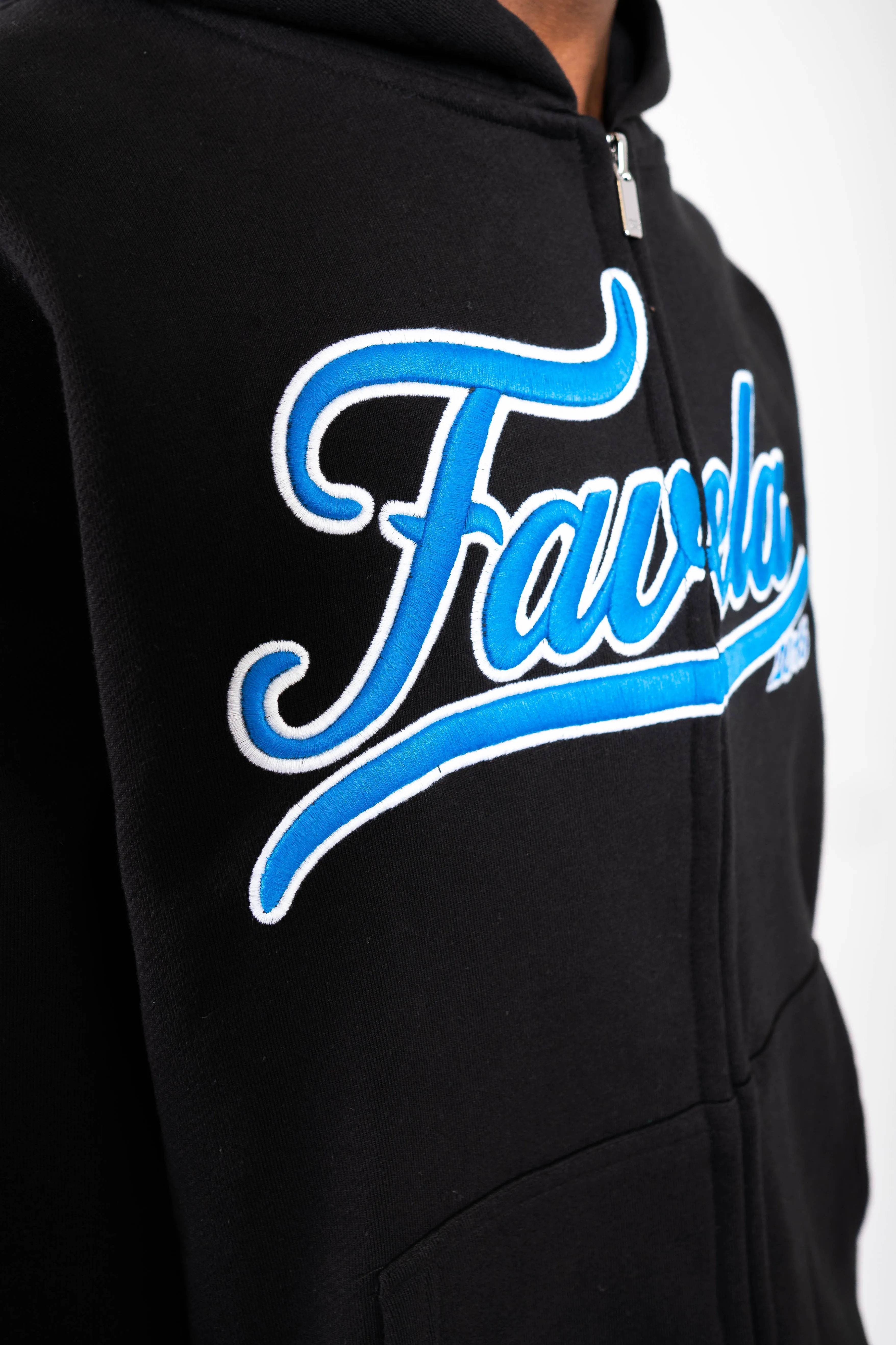 3D COLLEGE BLACK BLUE/WHITE FRONTZIP