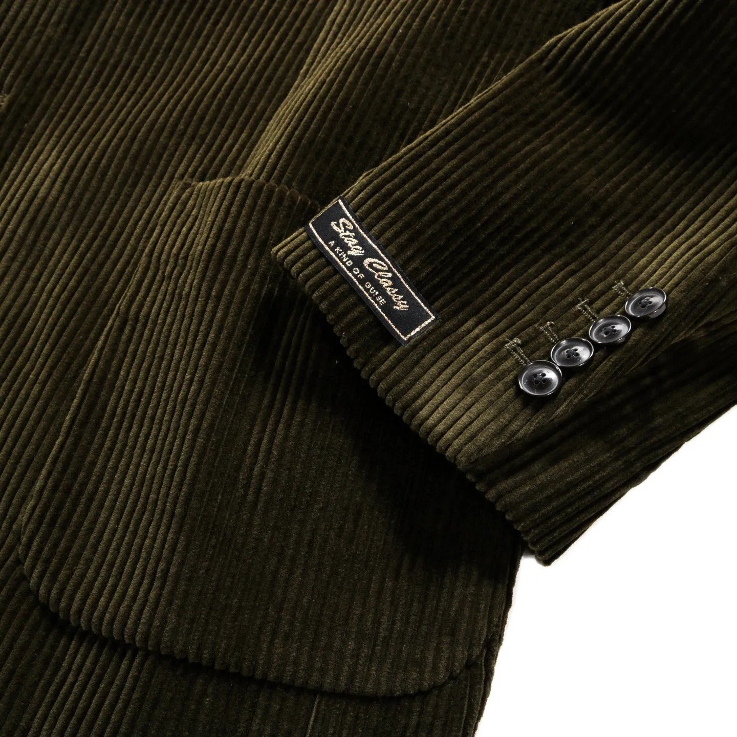 A KIND OF GUISE RELAXED NOTCH BLAZER OLIVE CORDUROY