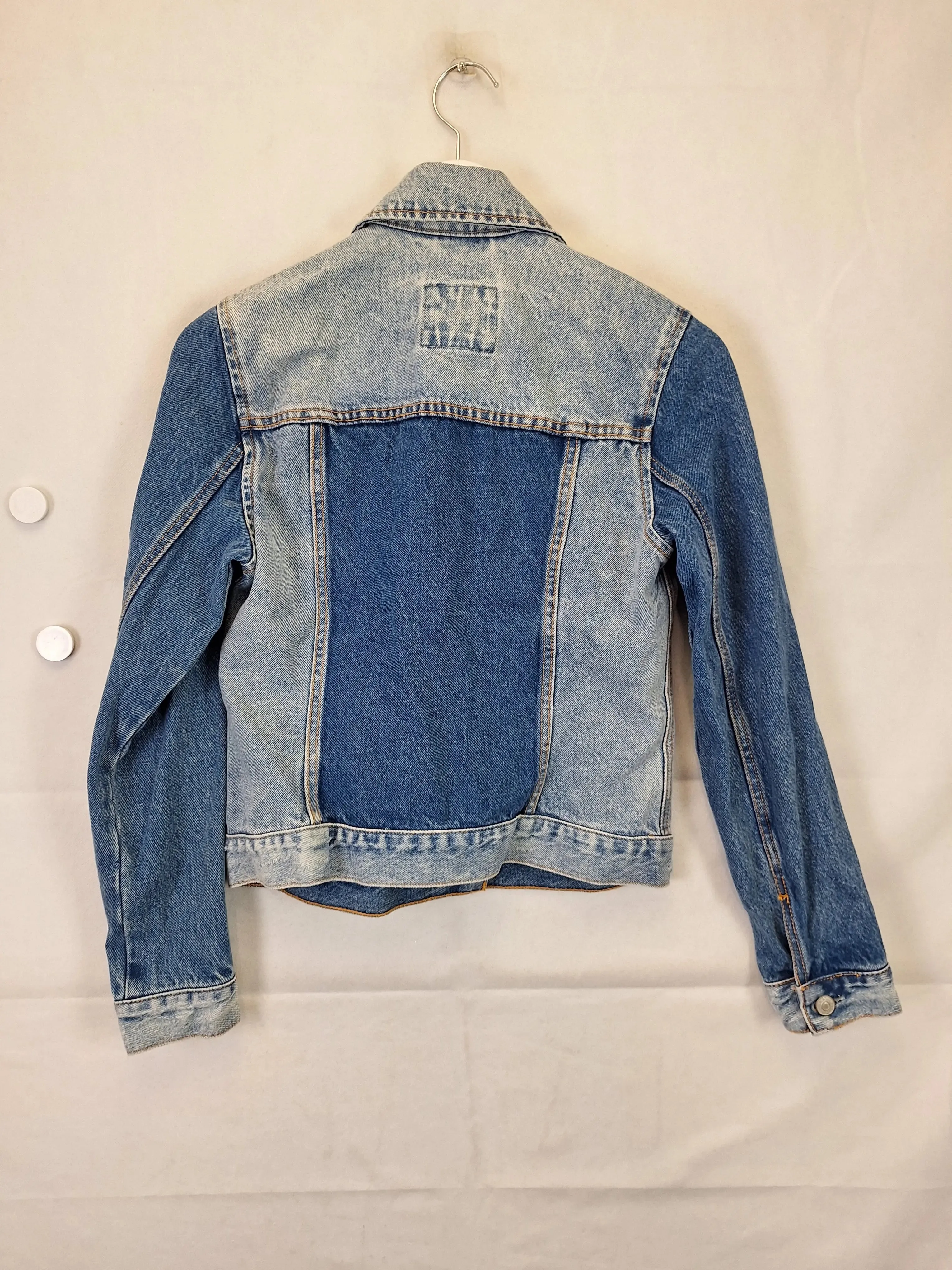 Abercrombie & Fitch Contrast Denim Fitted Jacket Size XS