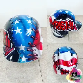 Airbrush USA Flag Design (Full Helmet)