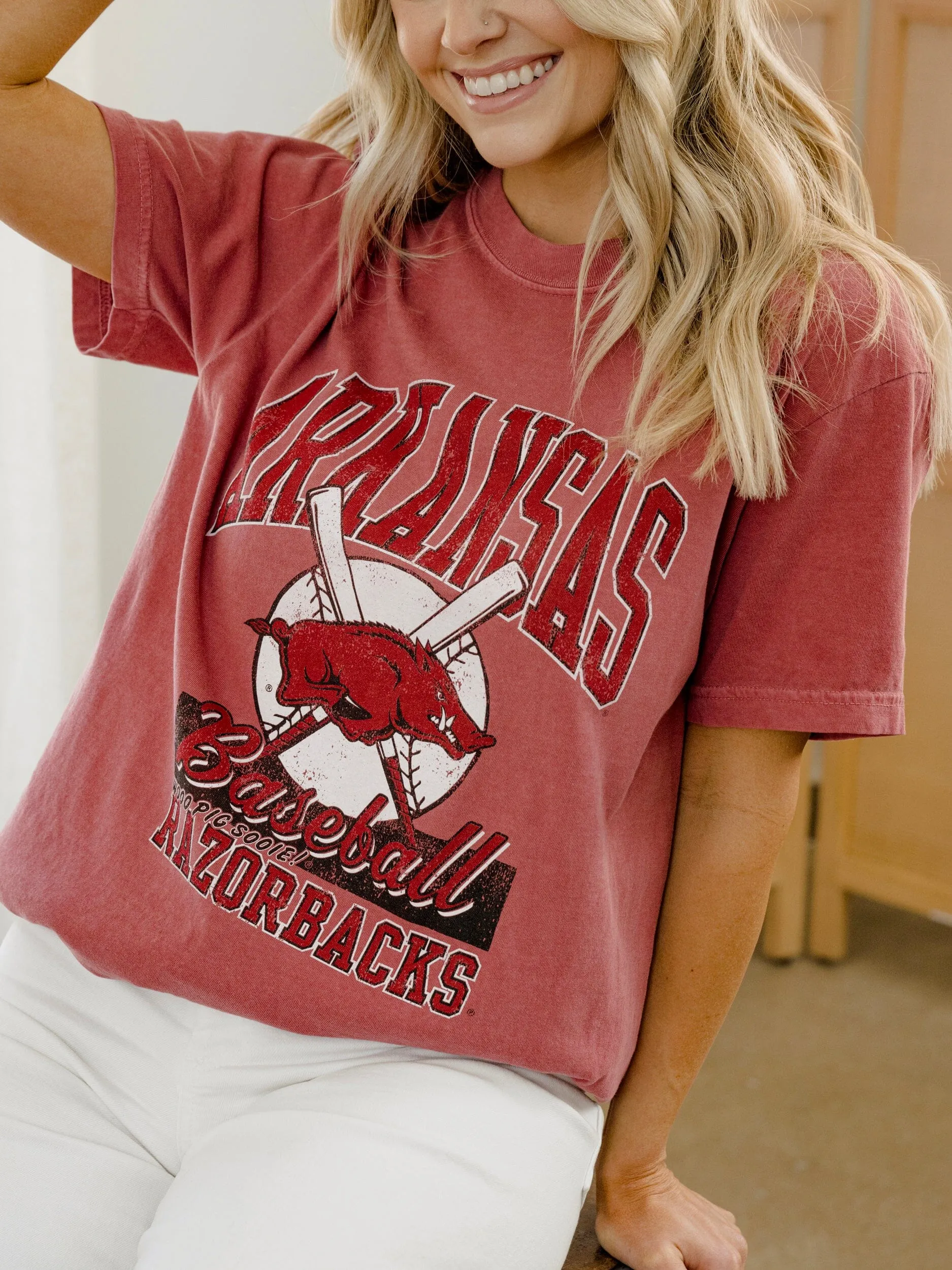 Arkansas Razorbacks Baseball Cardinal Tee