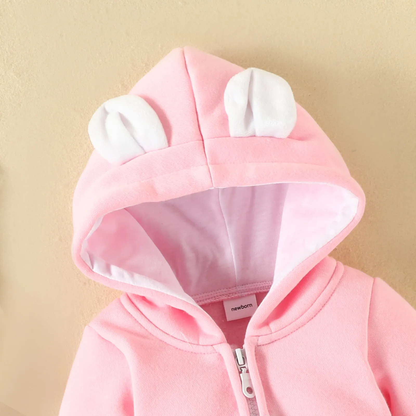 Baby Boys Girls Solid Color Cute Clouds Zipper Long Sleeve Zipper Hooded Jumpsuit