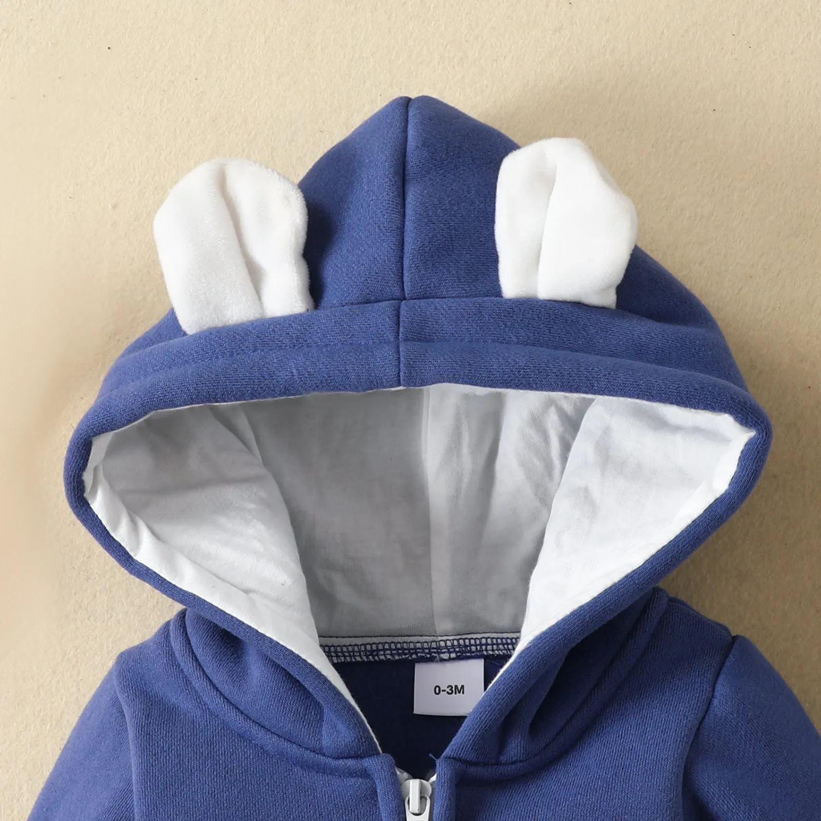 Baby Boys Girls Solid Color Cute Clouds Zipper Long Sleeve Zipper Hooded Jumpsuit