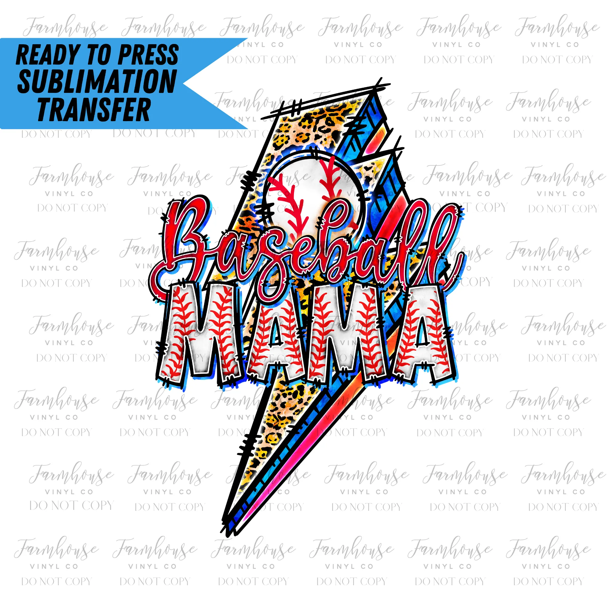 Baseball Mama Ready to Press Sublimation Transfer