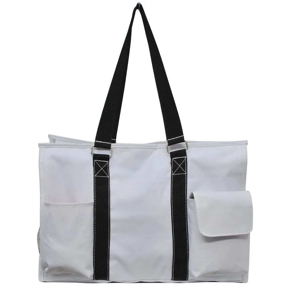 Baseball White NGIL Zippered Caddy Large Organizer Tote Bag