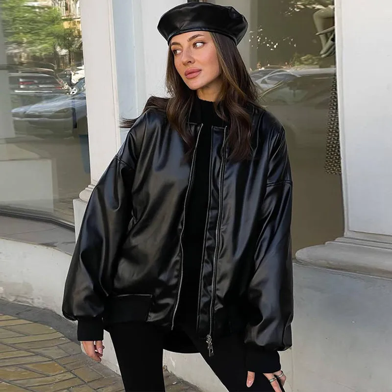 Black Loose Pocket Long Sleeve Jacket