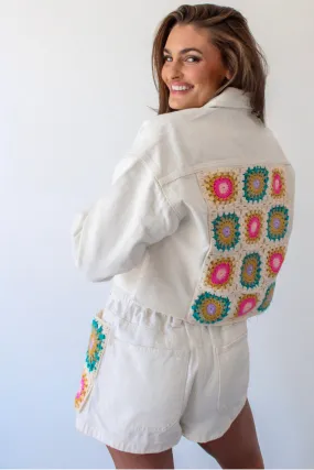 Blossom Crochet Denim Jacket