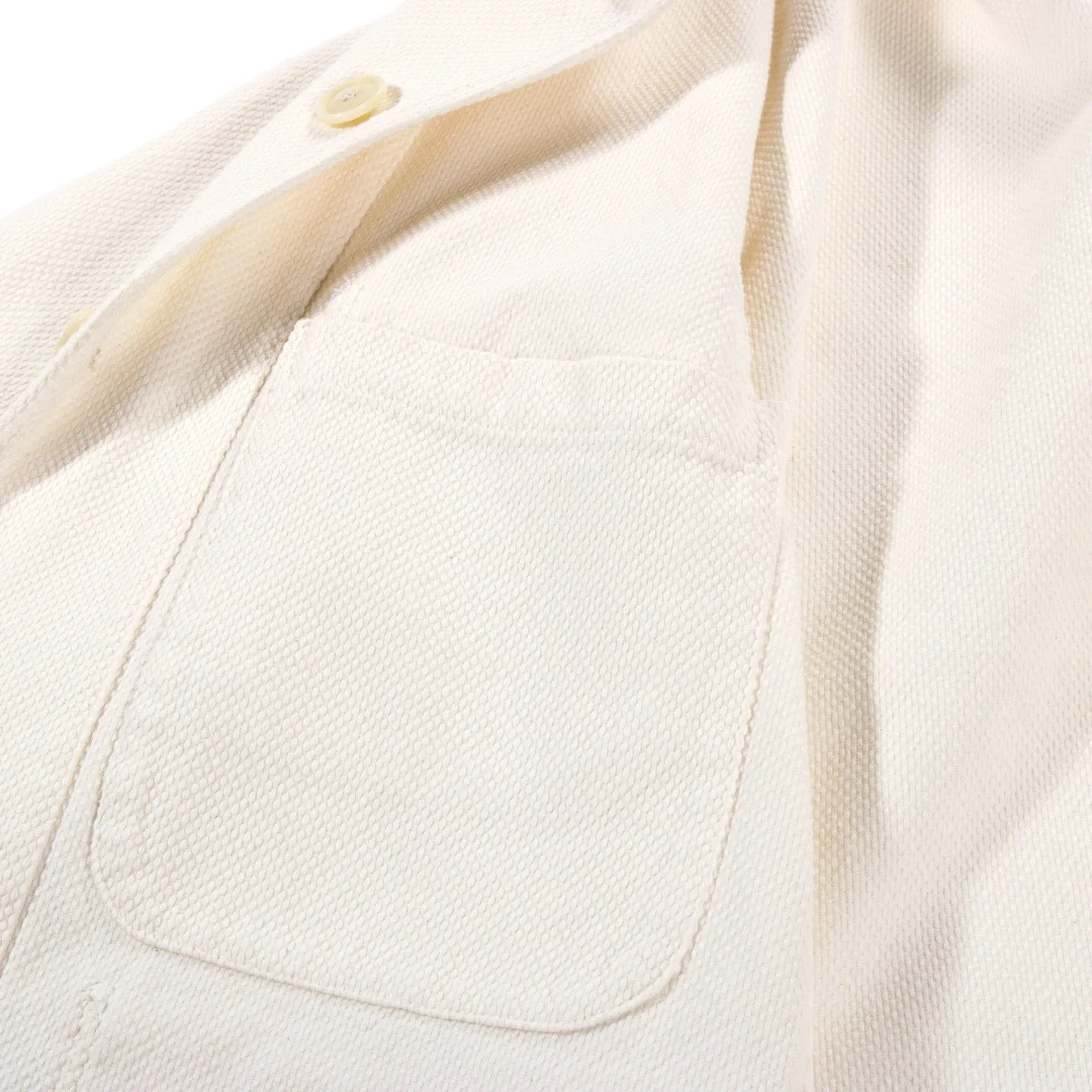 BLUE BLUE JAPAN FINE 'SASHIKO' COVERALL JACKET NATURAL