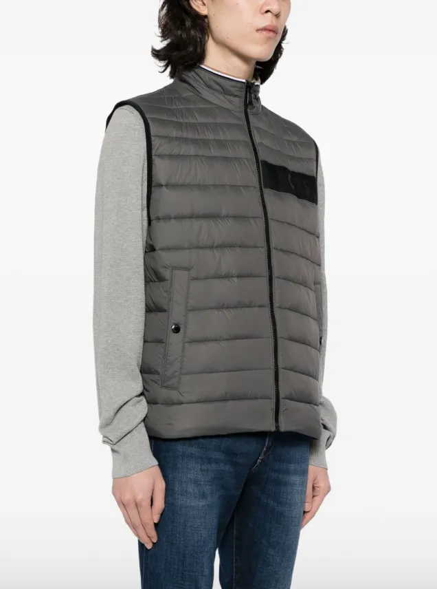 Boss logo print padded gilet jacket