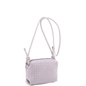 Braid Texture Zipper Crossbody Bag