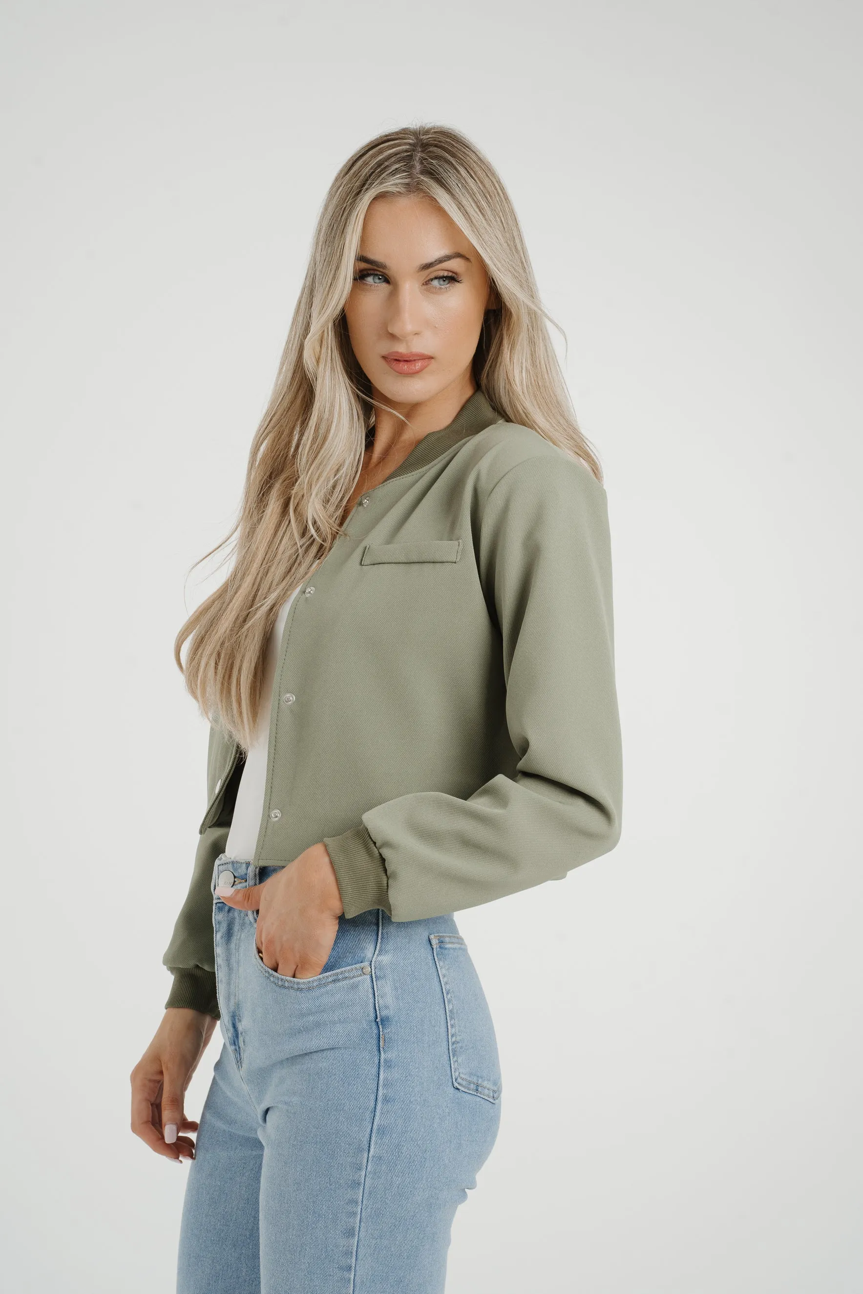 Caitlyn Bomber Jacket In Khaki