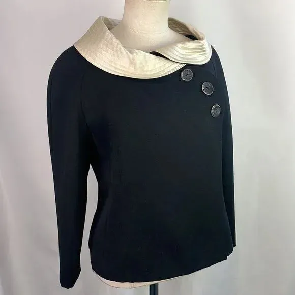 Christian Lacroix Vintage Black With Cream Collar Jacket