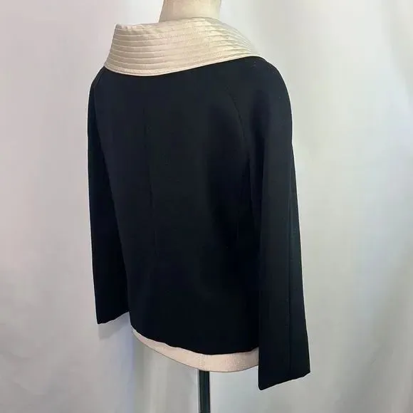 Christian Lacroix Vintage Black With Cream Collar Jacket