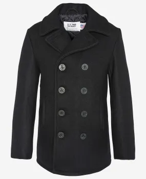 Classic Melton Wool Navy Peacoat, Dark Navy