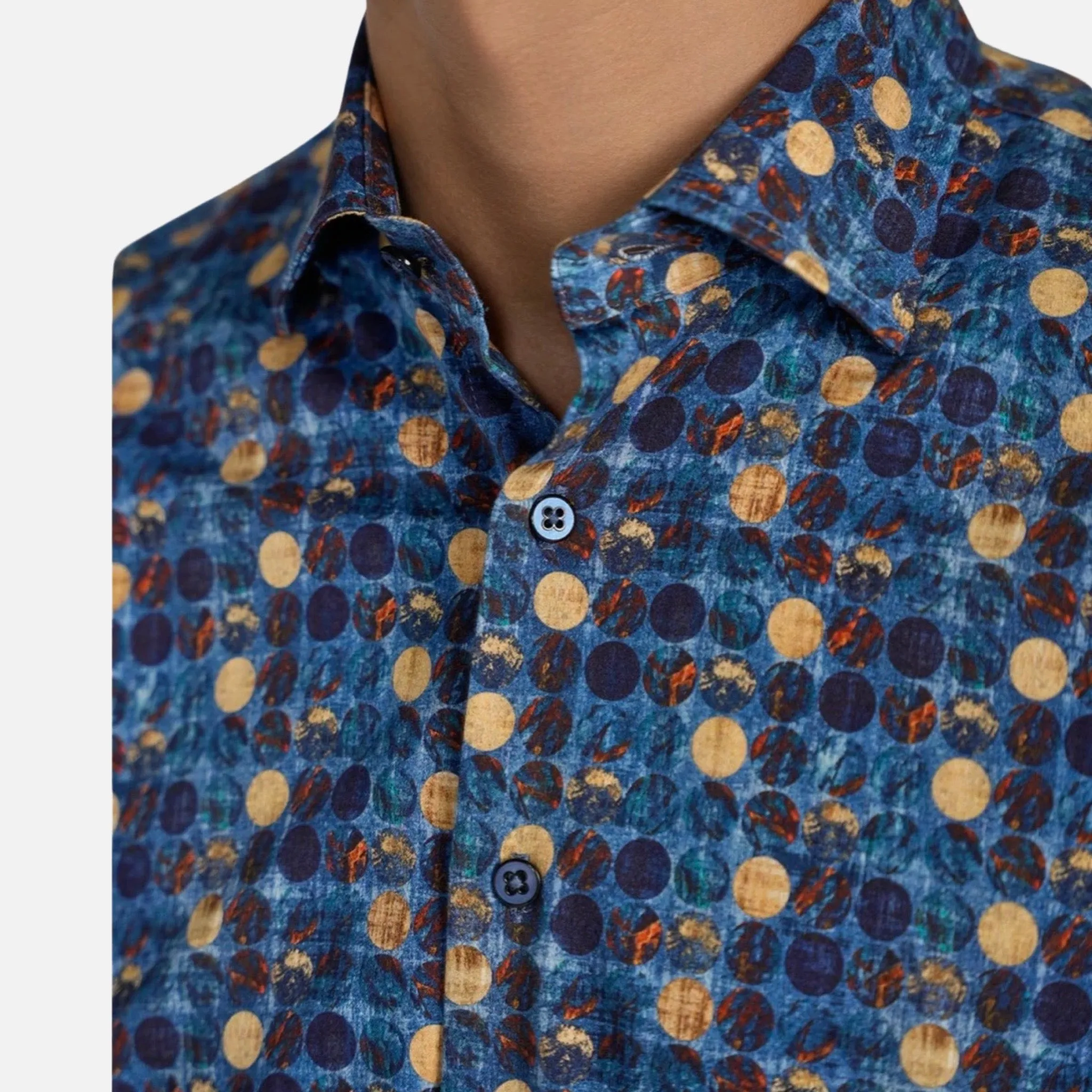 Clearance | Luchiano Visconti Blue Button Down Shirt | 4734