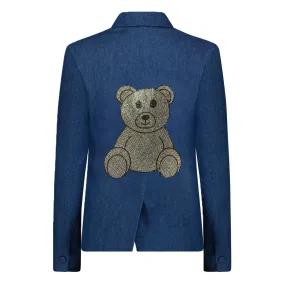 Crystal Bear Blazer - Denim Sample Sale Size 2