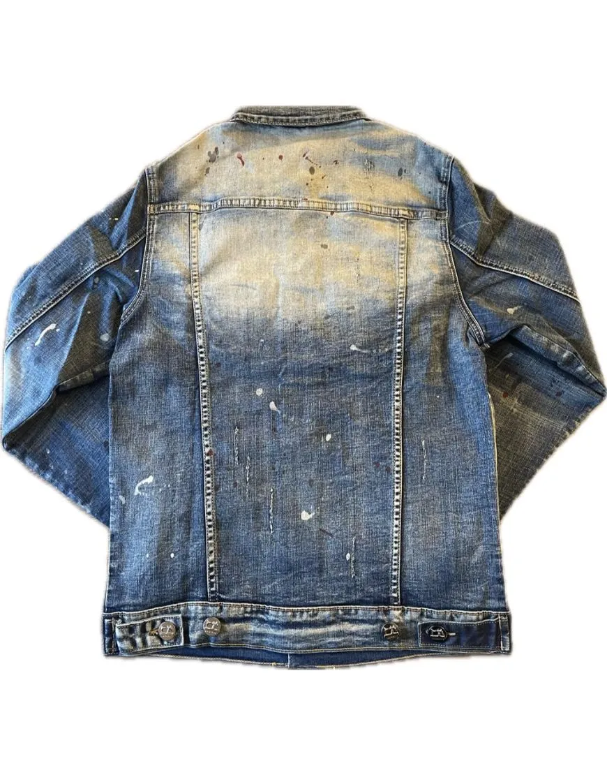 Distressed Denim Jacket  Stretchable