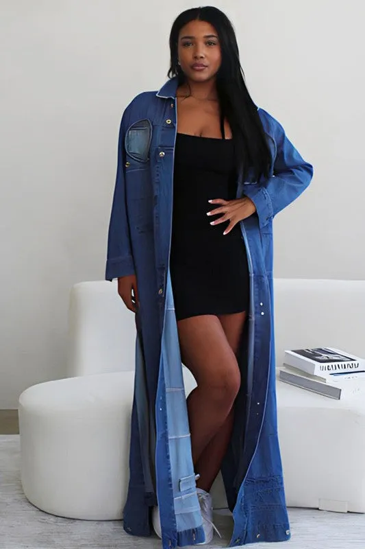 Divva Long Slit Denim Jacket