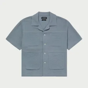 Embroidered Vacation Shirt (Pacific Blue)