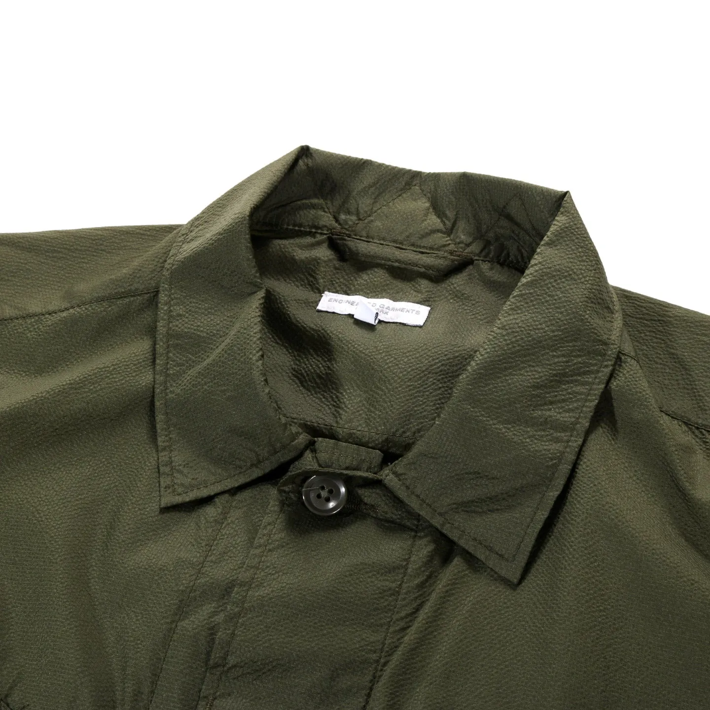 ENGINEERED GARMENTS JUNGLE FATIGUE JACKET OLIVE NYLON MICRO RIPSTOP