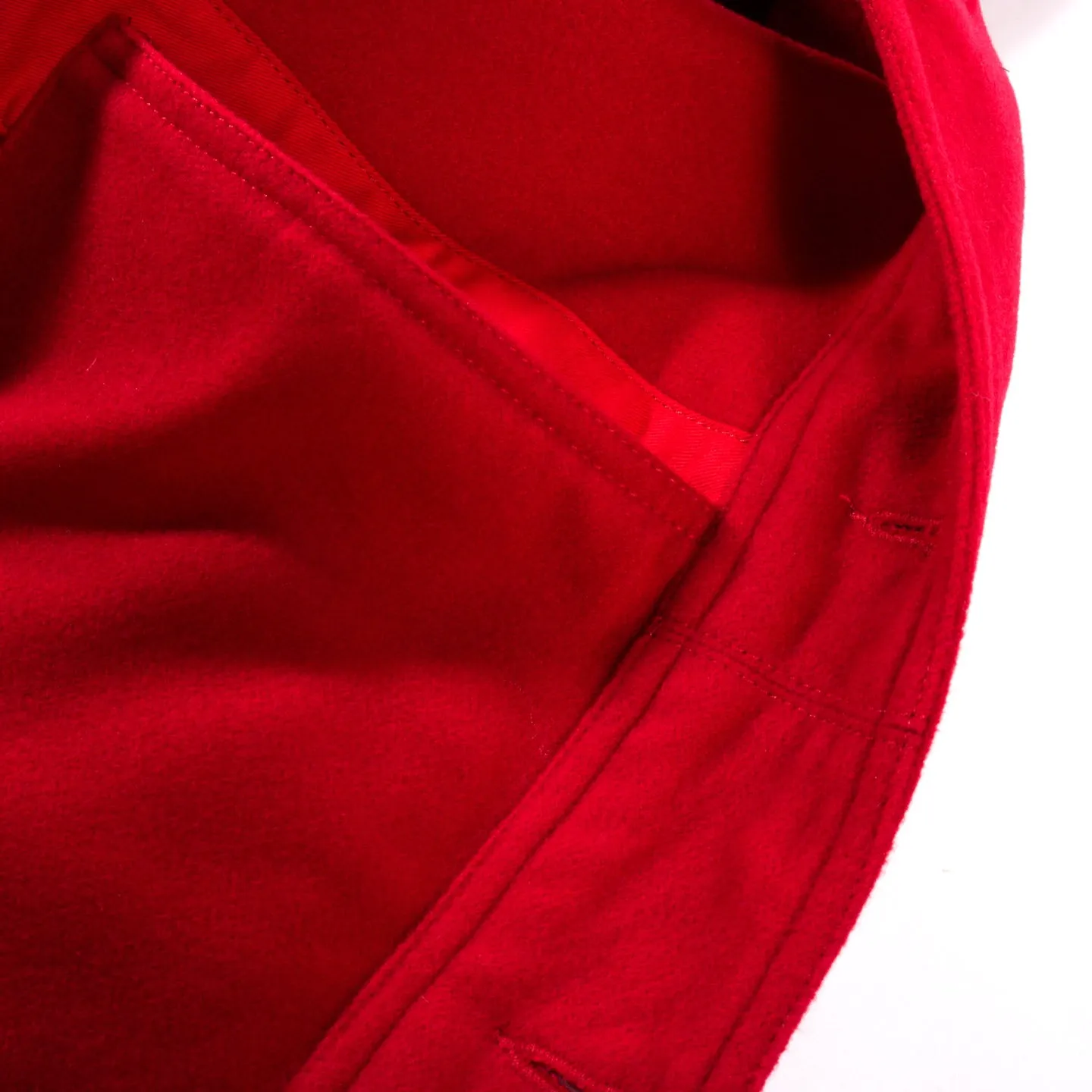 ENGINEERED GARMENTS SHAWL COLLAR COVER JACKET RED POLY FAKE MELTON