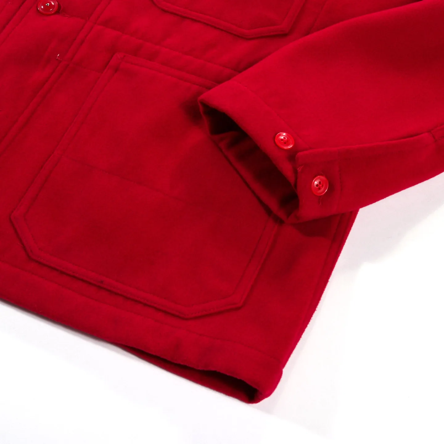 ENGINEERED GARMENTS SHAWL COLLAR COVER JACKET RED POLY FAKE MELTON