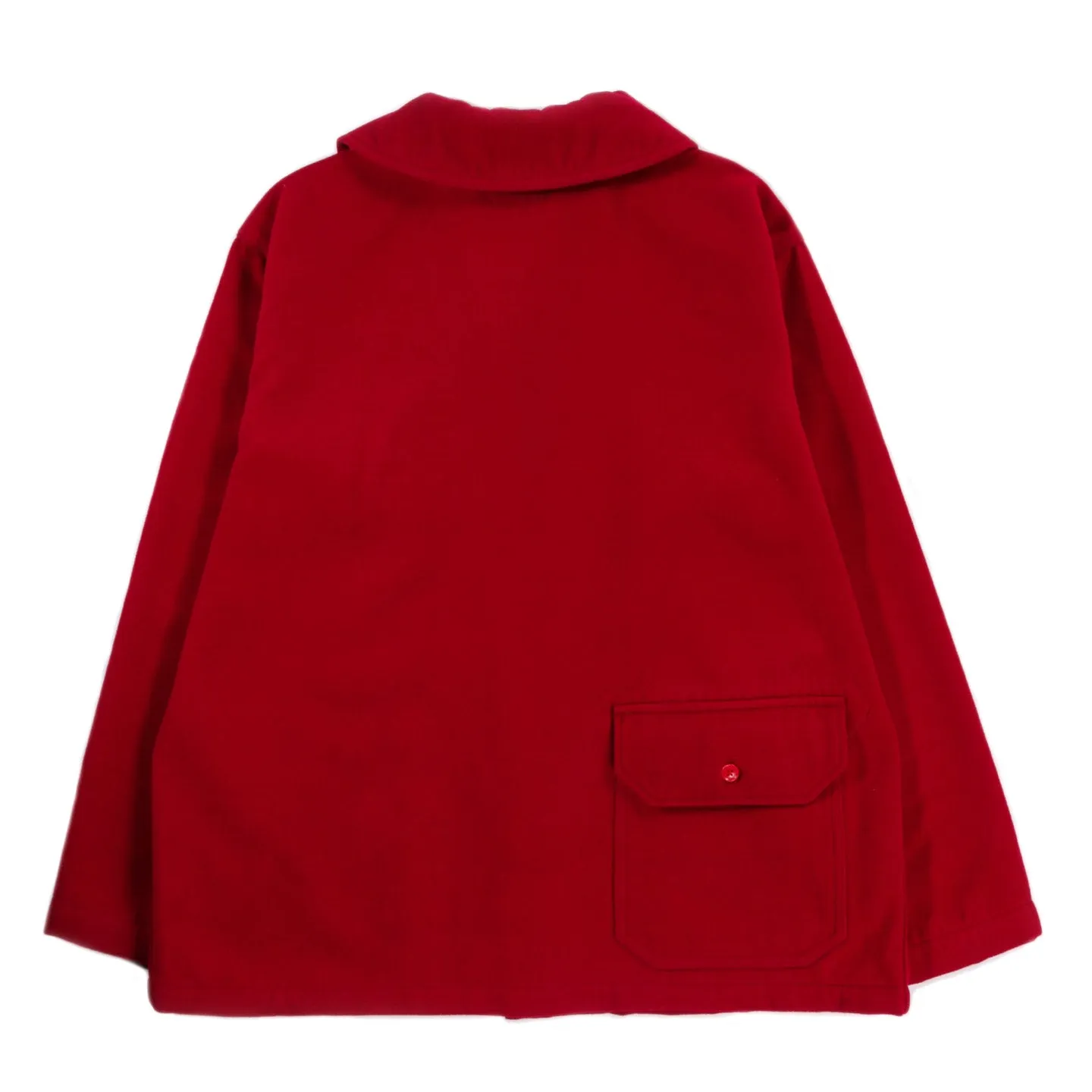 ENGINEERED GARMENTS SHAWL COLLAR COVER JACKET RED POLY FAKE MELTON