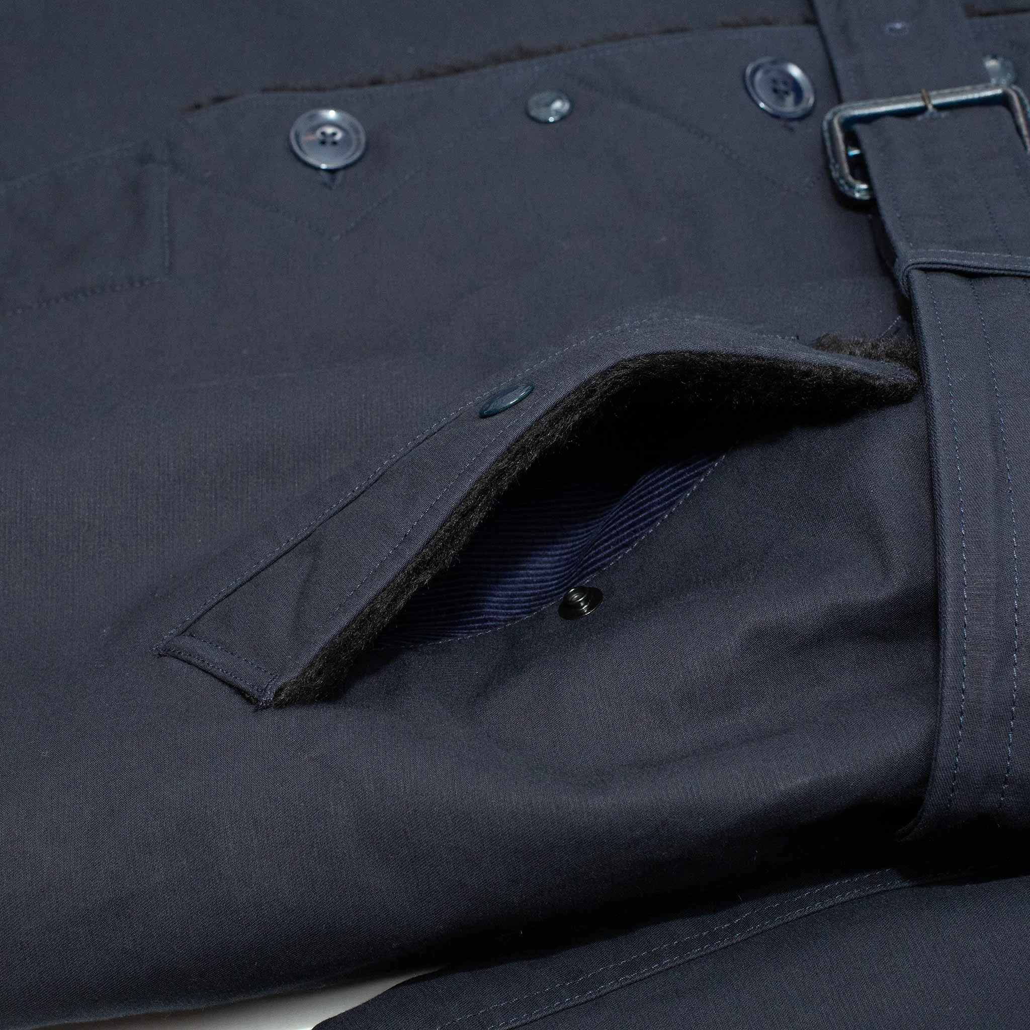 Engineered Garments Storm Coat Navy Cotton Double Cloth