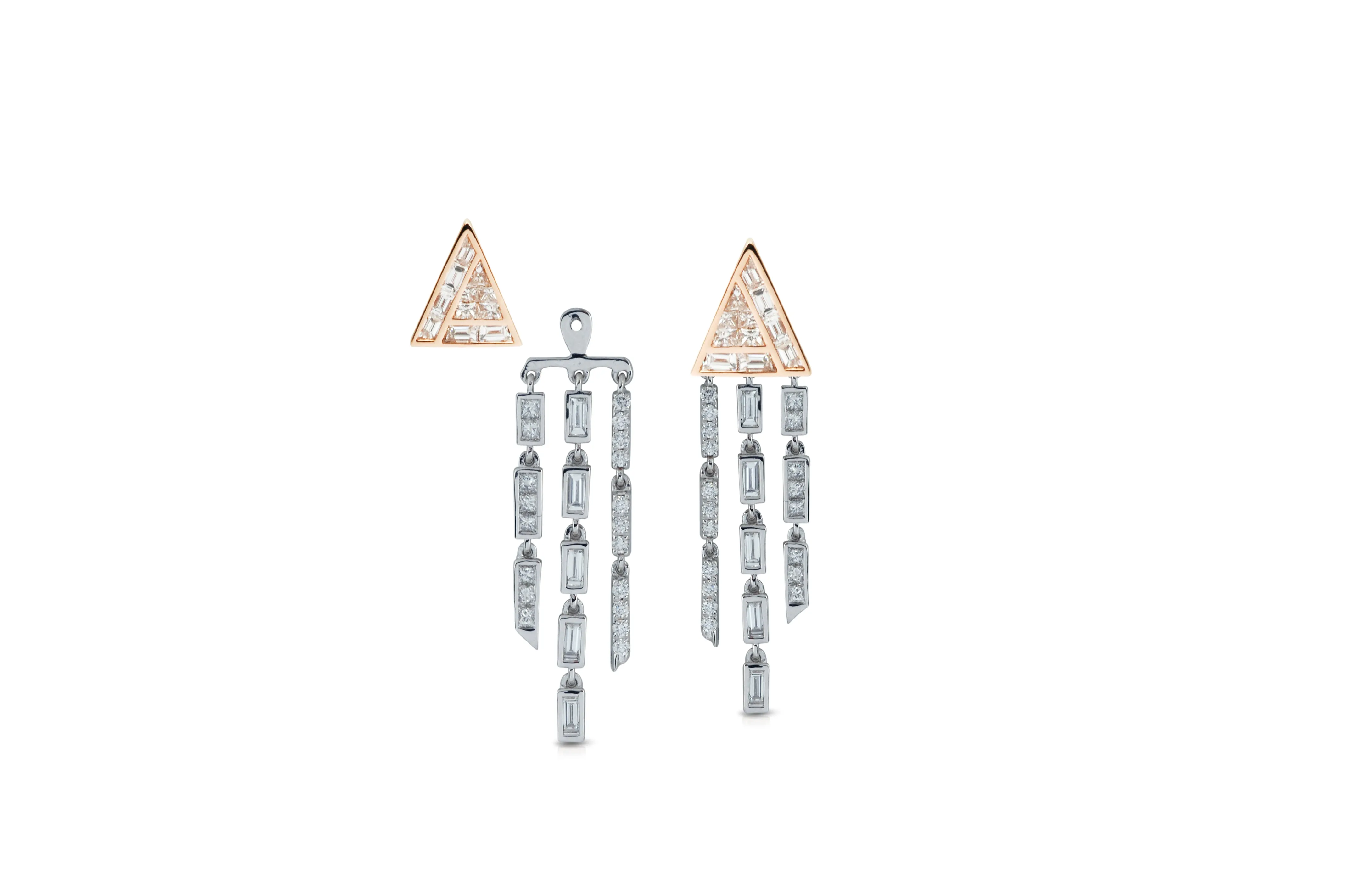 GeoArt Back to Basics Trillion Puzzle Fringe Earrings