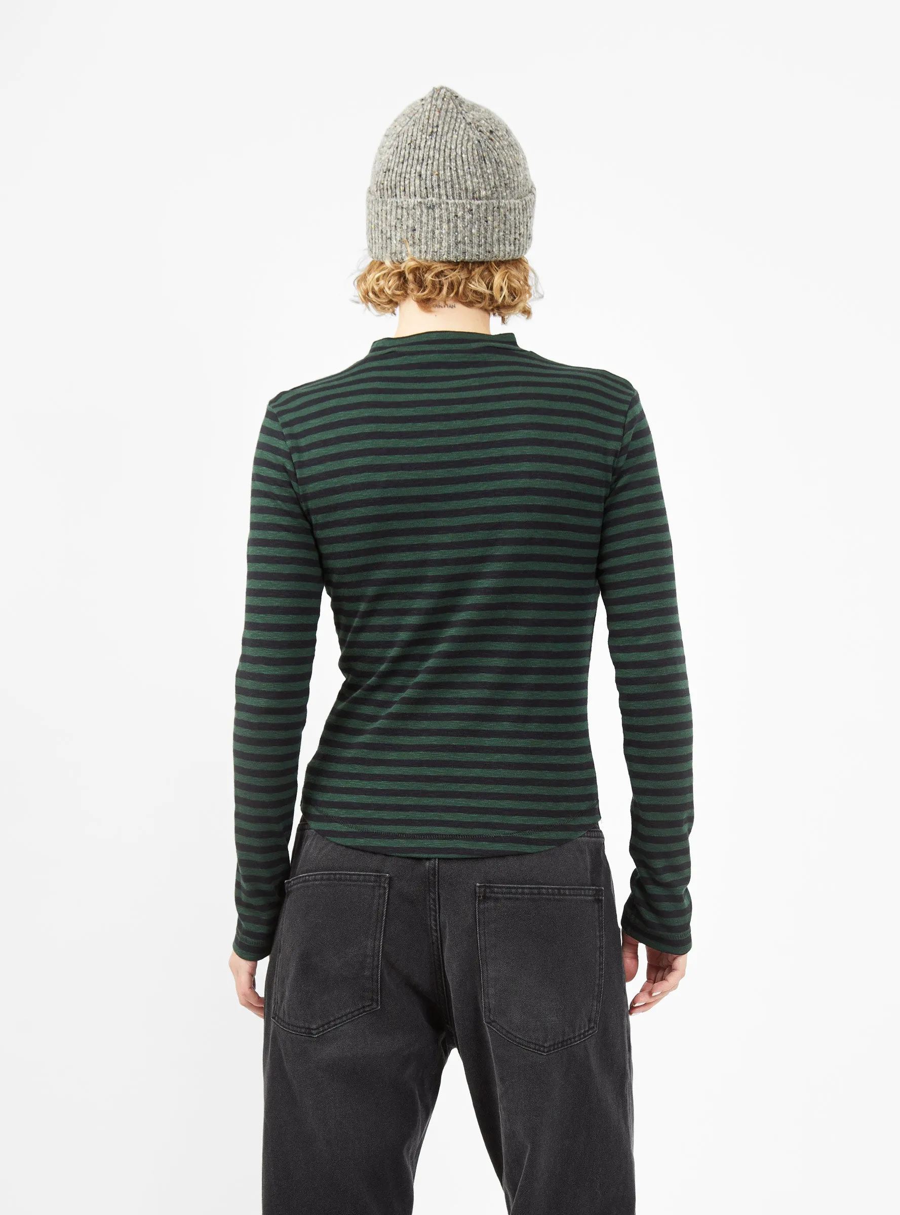 High Rains T-shirt Green & Black Stripe