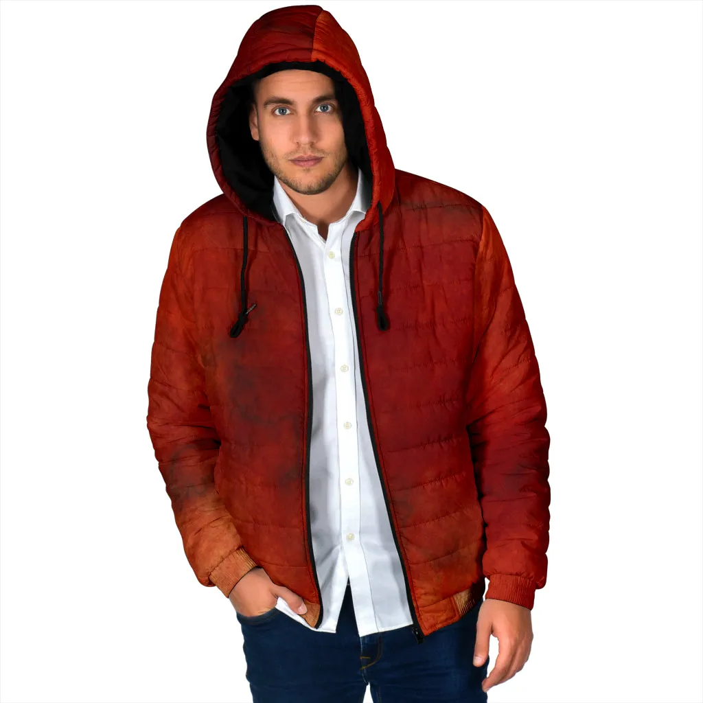 Men's Padded Hooded Jacket - Autumn Fire