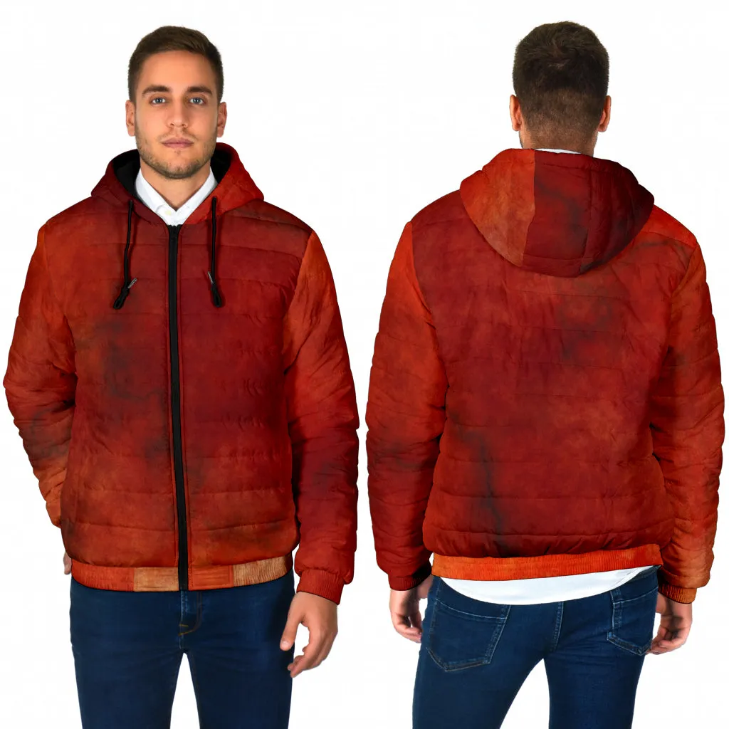 Men's Padded Hooded Jacket - Autumn Fire