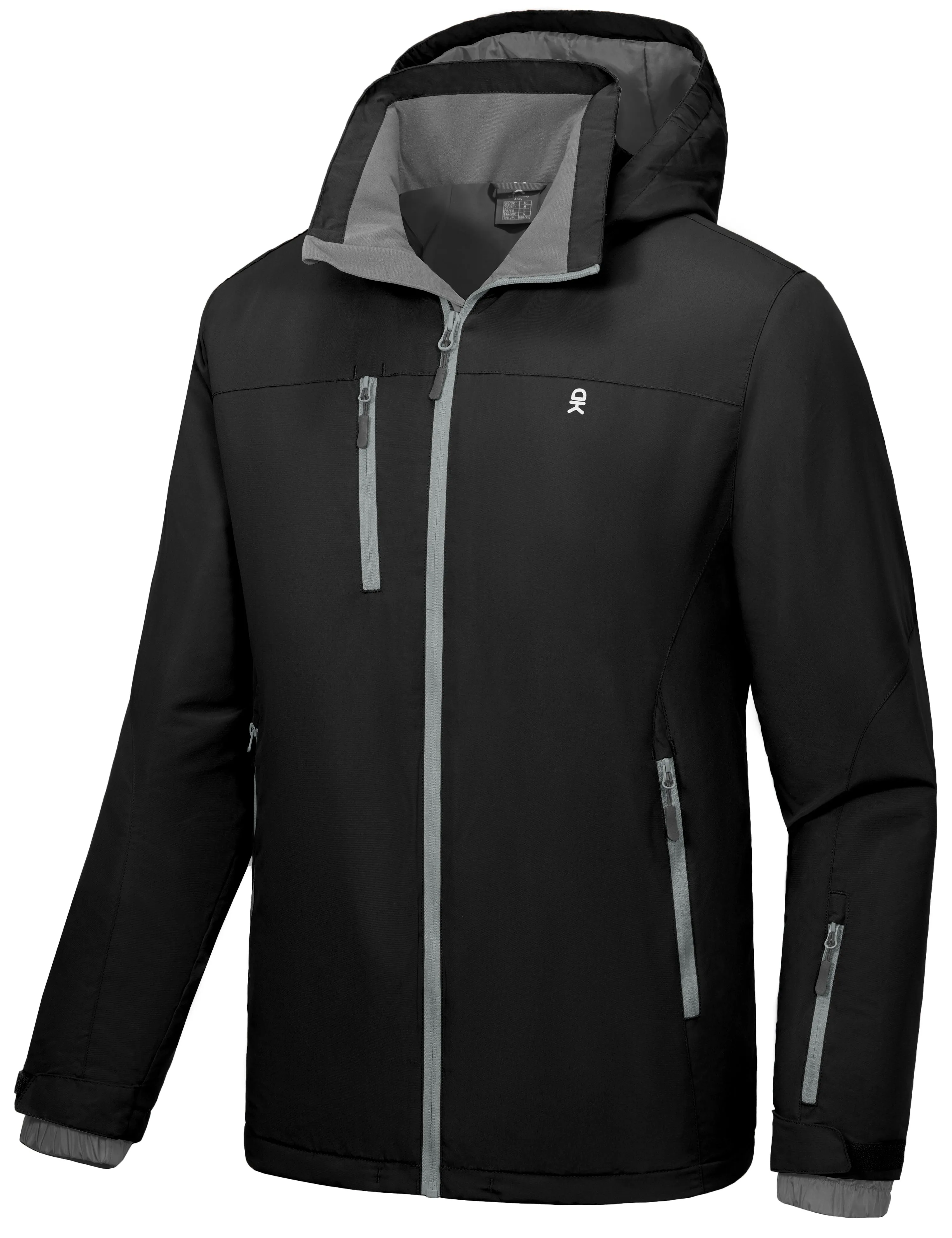 Men's Warm Insulated Lightweight Hooded Winter Ski Jacket