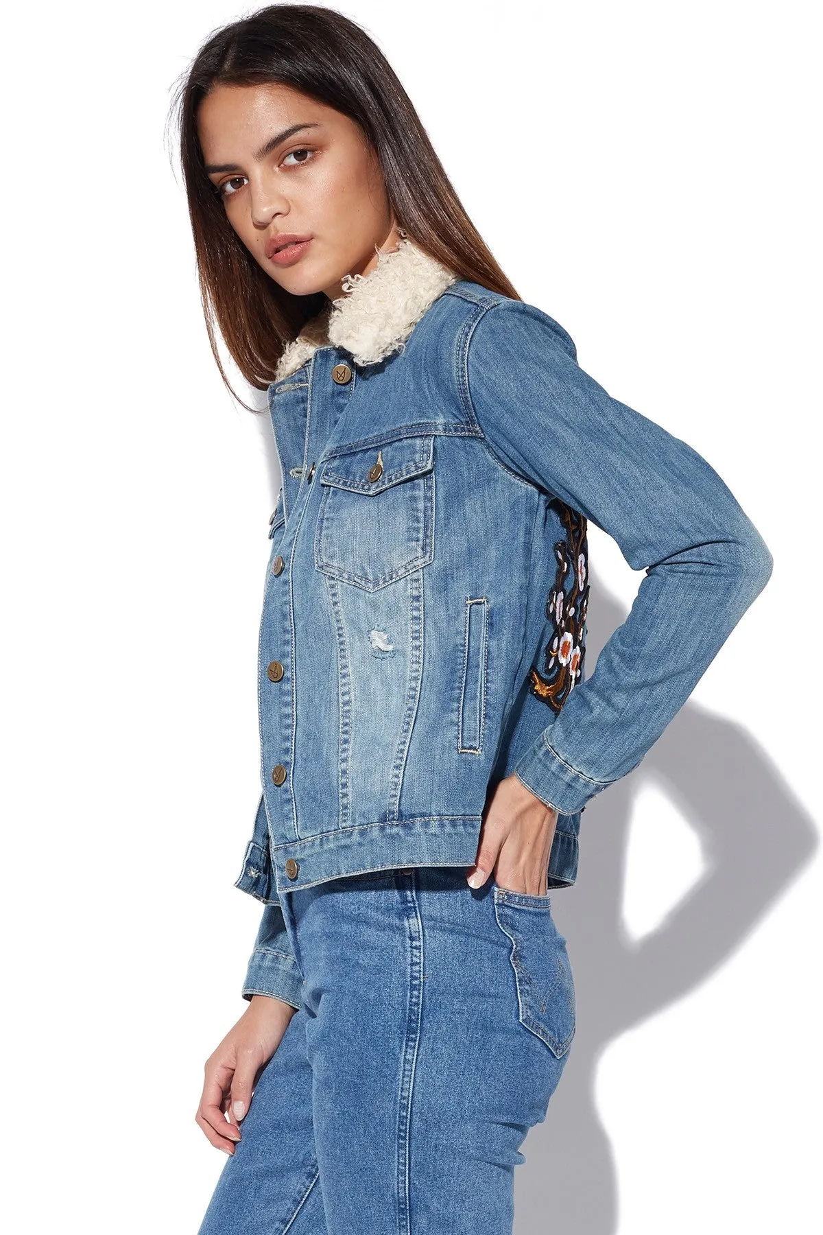 MINKPINK Into the Wild Tiger Blossom Denim Jacket