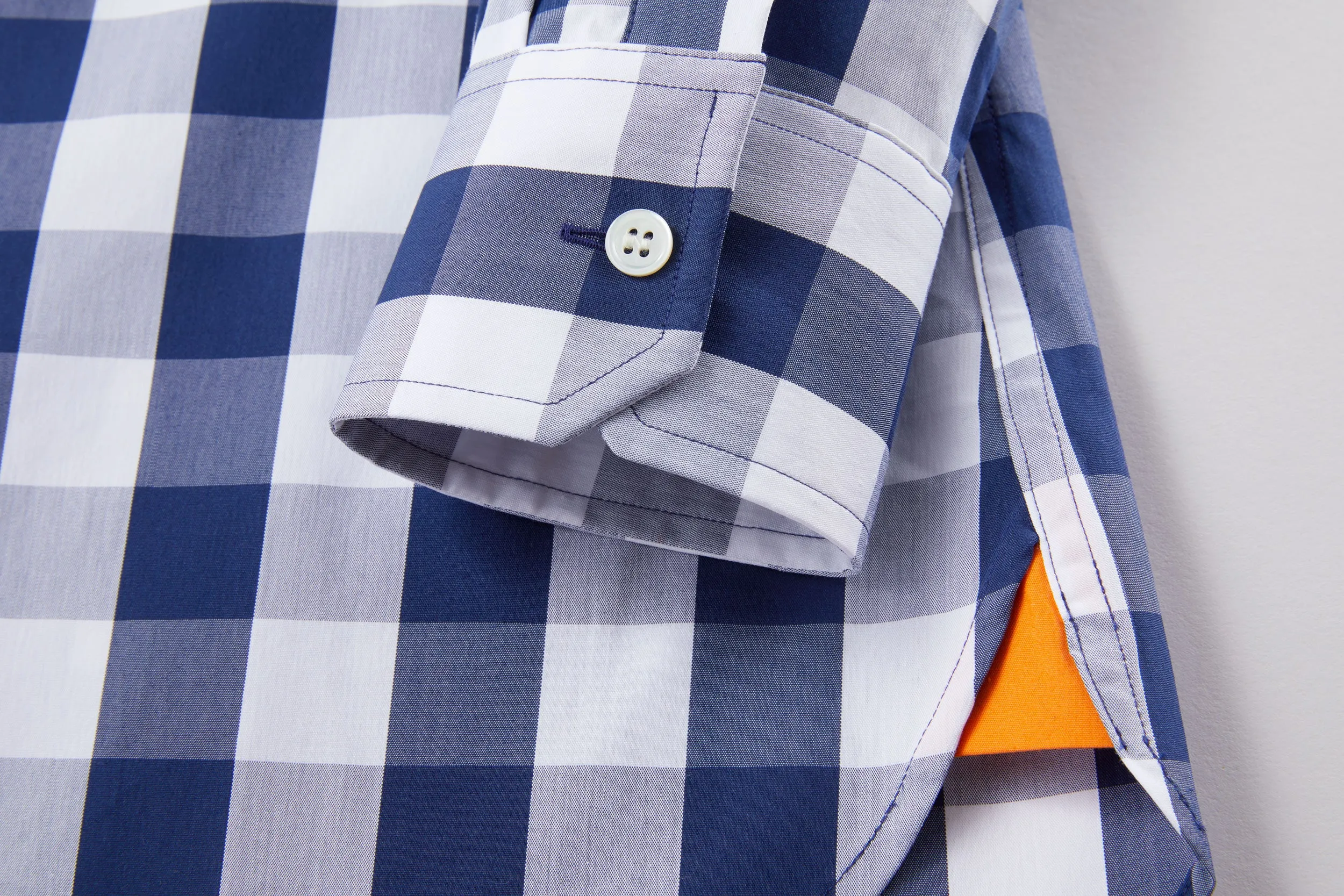 Navy Buffalo Check Button Down Shirt