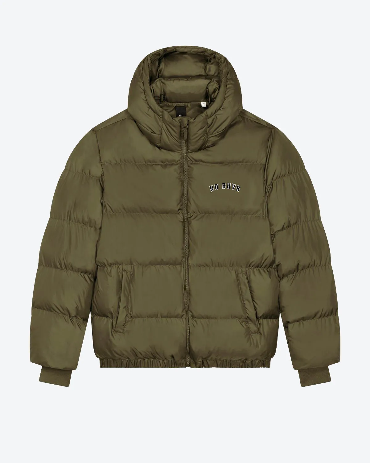 NO BHVR Varsity Oversized Puffer Jacket (Khaki)