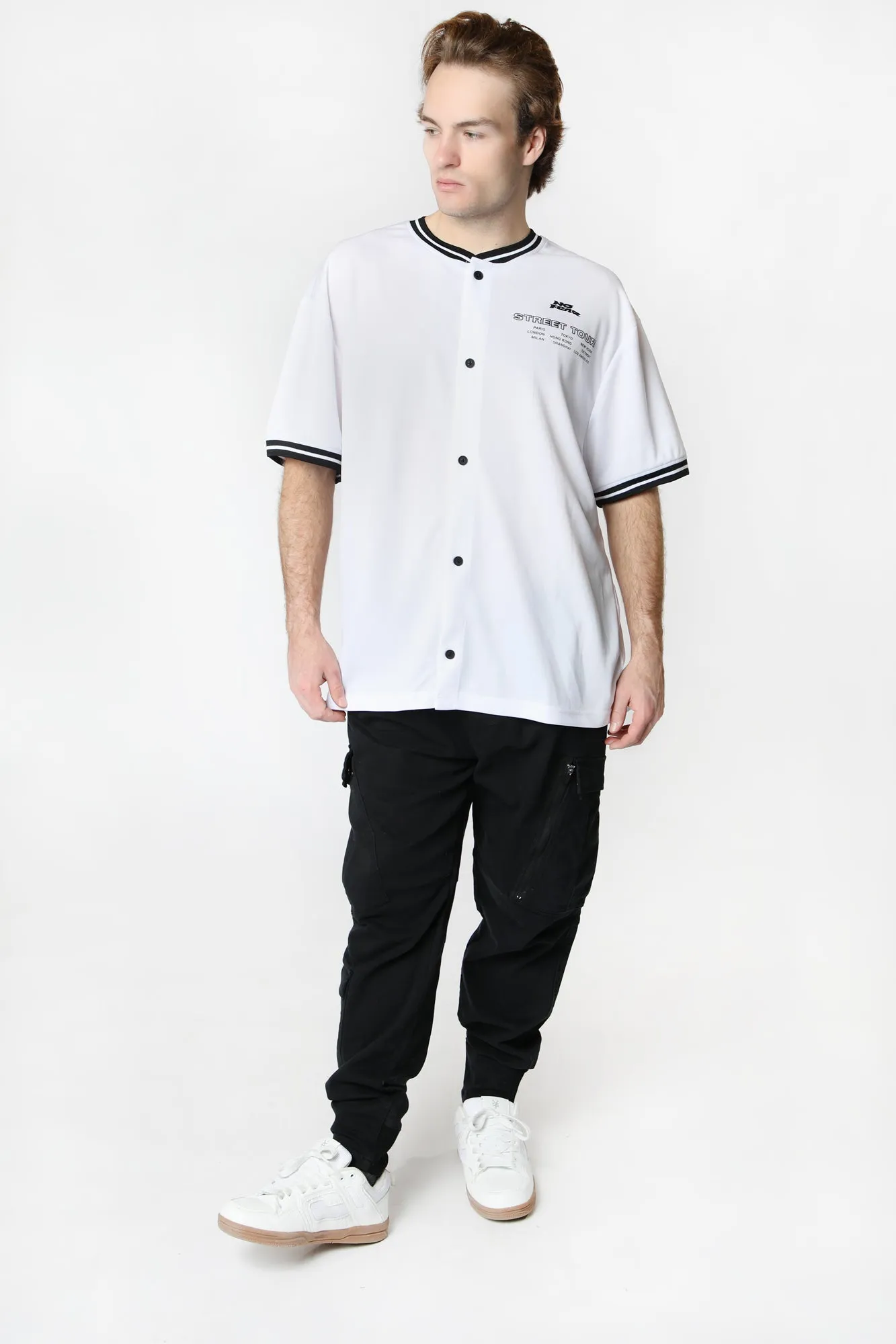 No Fear Mens Graphic Baseball Jersey