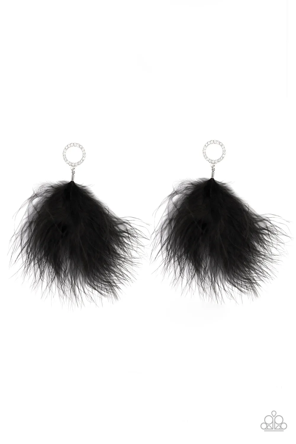 Paparazzi Accessories - BOA Down - Black Earrings