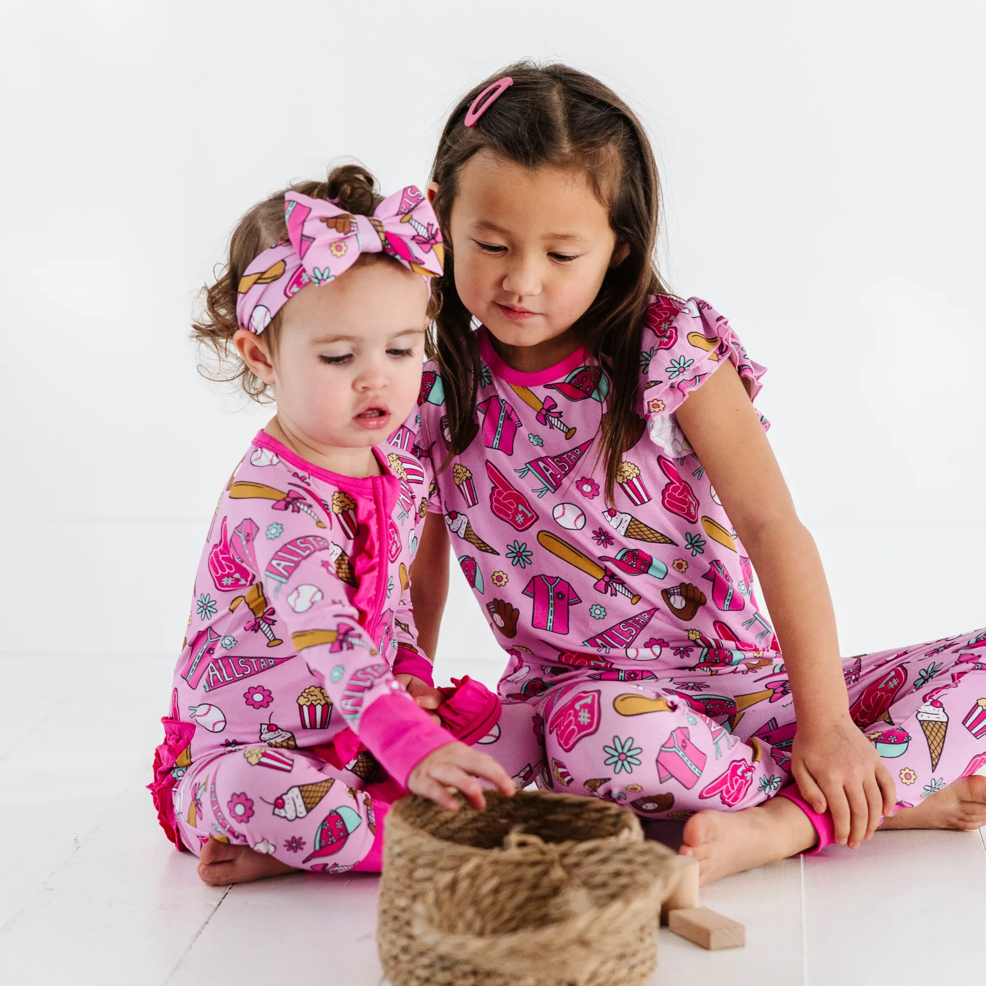 Pink Baseball Pink Ruffle Pajamas Toddler/Kids