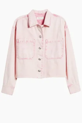 Rag & Bone Jaiden Denim Shirt Jacket - Pink Acid