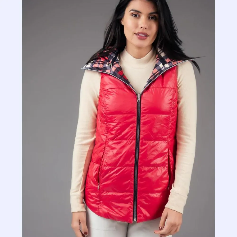 Reversible Down Vest-Mid Length