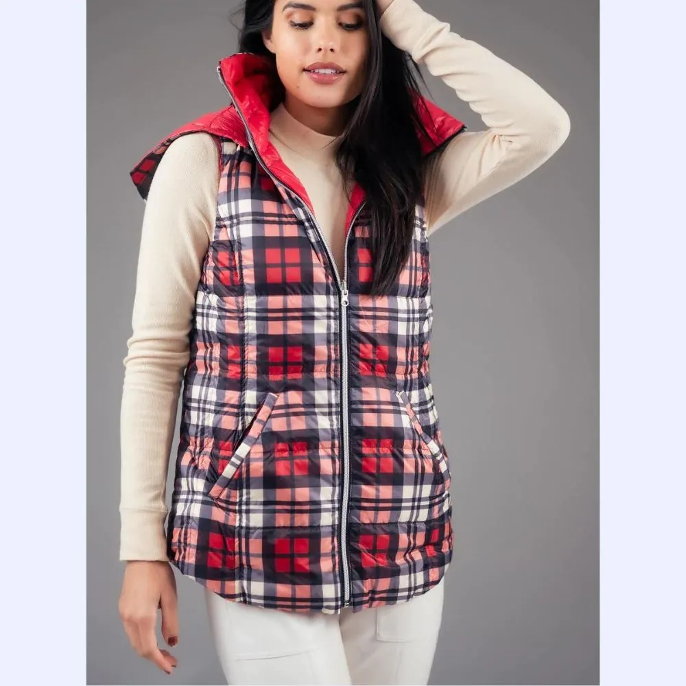 Reversible Down Vest-Mid Length