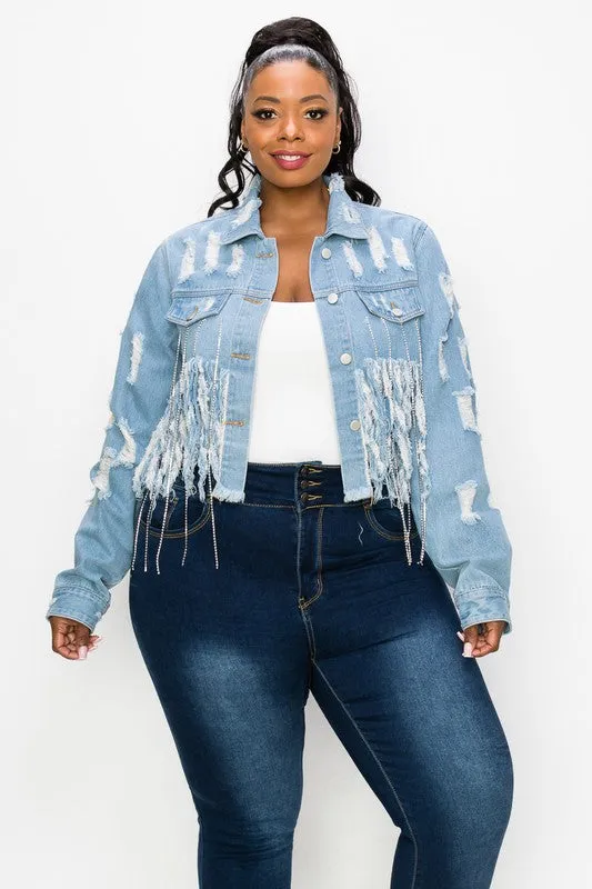 Rhinestone denim jacket