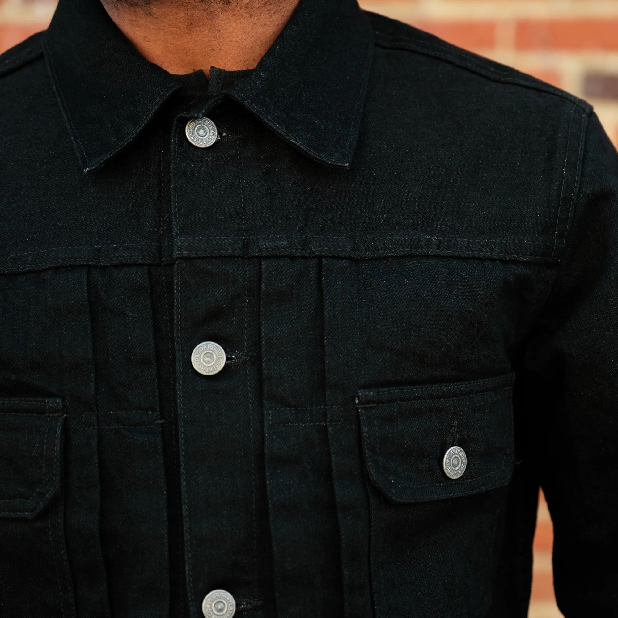 The Flat Head 1950s Denim Jacket Black