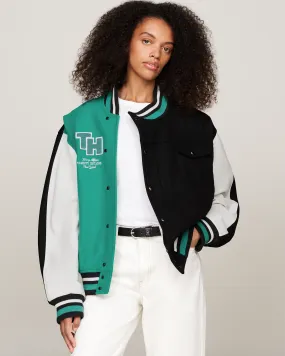 Tommy x Mercedes-AMG F1 x Clarence Ruth Varsity Jacket Black