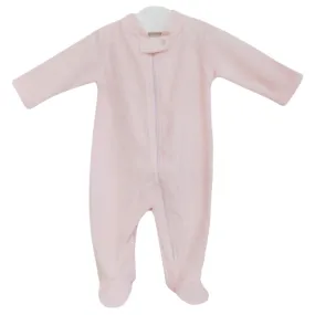 Velour Zipper Footie | Baby Girl