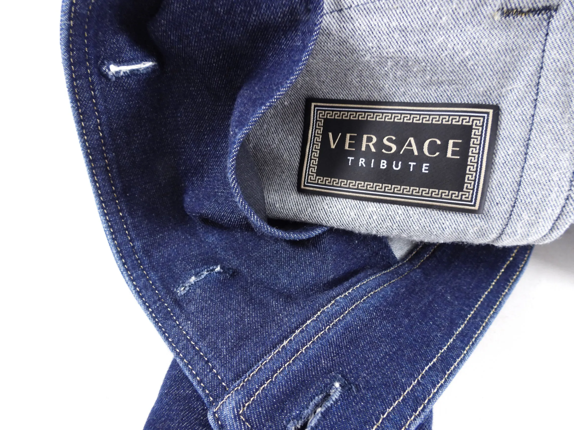 Versace Blue Denim Jacket with Medusa Buttons - IT36 / XS